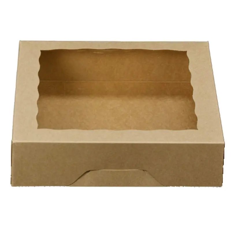 10-Inch Kraft Bakery Boxes With Clear Pvc Windows – Sturdy Pie Or Cookie Packaging (12-Pack, Brown) 1