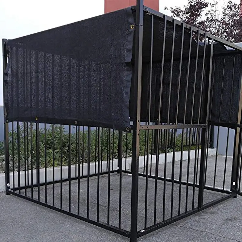 10' × 10' Uv-Resistant Black Shade Cover For Dog Kennels – Grommet-Reinforced Sunblock Tarp (Cover Only) 1