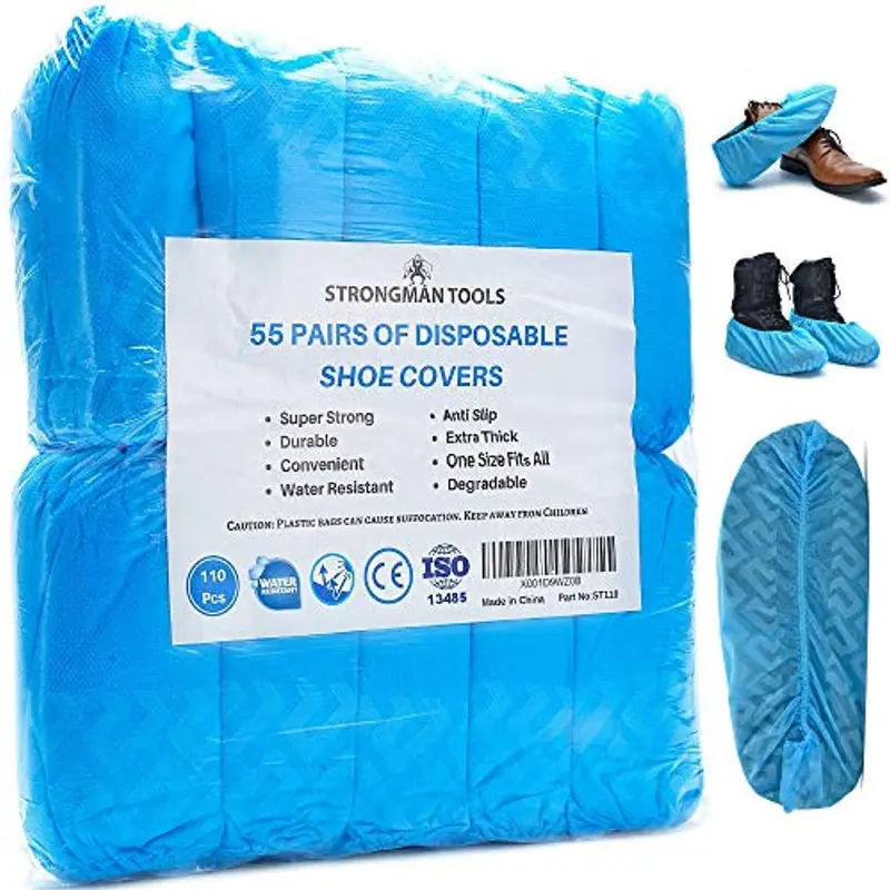 110-Pack Disposable Shoe Covers – Extra-Thick, Water-Resistant, Anti-Slip Booties For Clean Rooms Or Construction 1