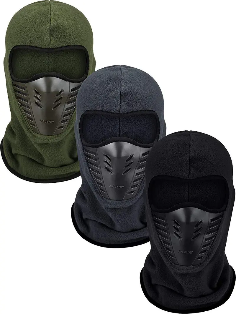 3-Pack Windproof Full-Face Balaclavas – Ski, Hunting & Fishing Thermal Headwear For Cold Conditions 1