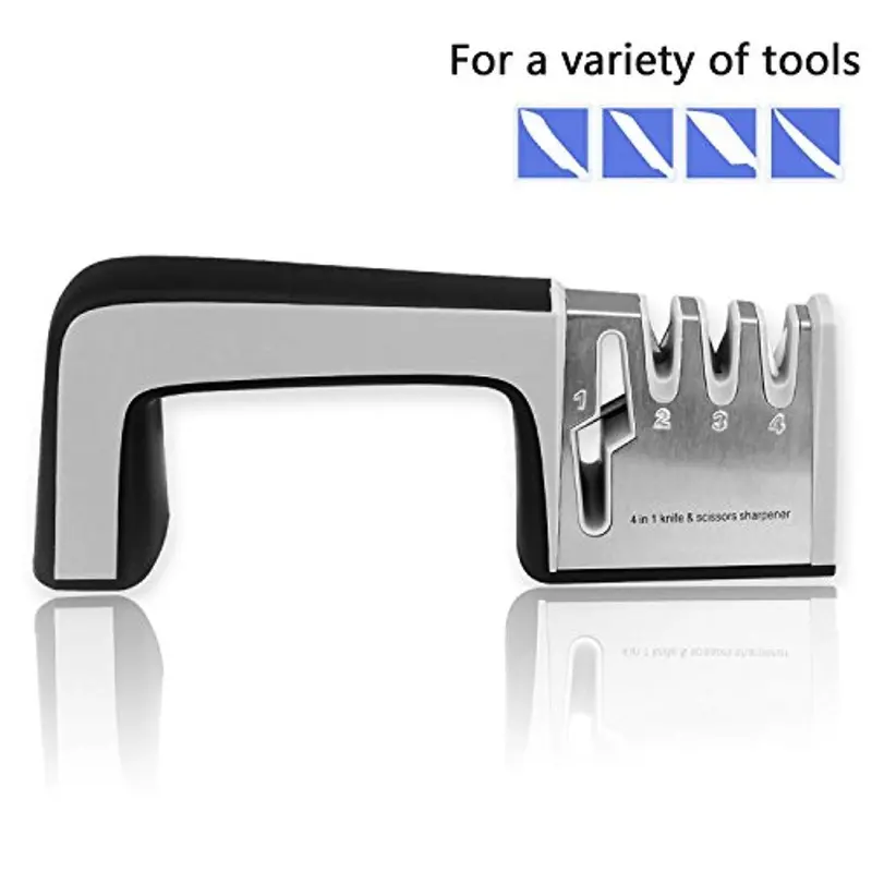 4-In-1 Knife & Scissors Sharpener System – Adjustable Angle Sharpening Tool For Kitchen, Outdoor & Specialty Blades 1