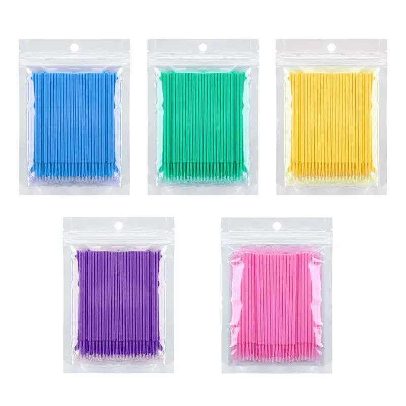 500-Piece Micro Applicator Brush Set – Disposable Eyelash Extension Brushes In 5 Colors 1