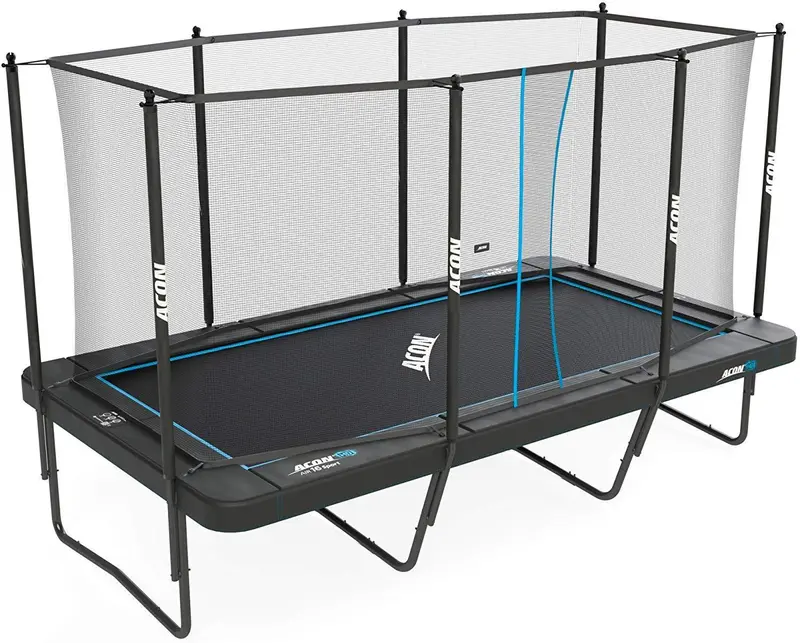 Acon Trampoline Air 16 Sport Hd – 10' X 17' Rectangular Enclosed Trampoline With Safety Net, Pad, And Ladder 1