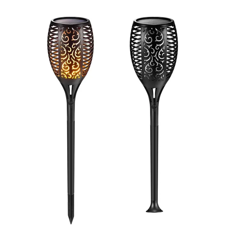 Adsion Solar-Powered Outdoor Torch Lights – Waterproof Flickering Flame Led Tiki Torches For Garden, Patio & Pathway (2-Pack) 1