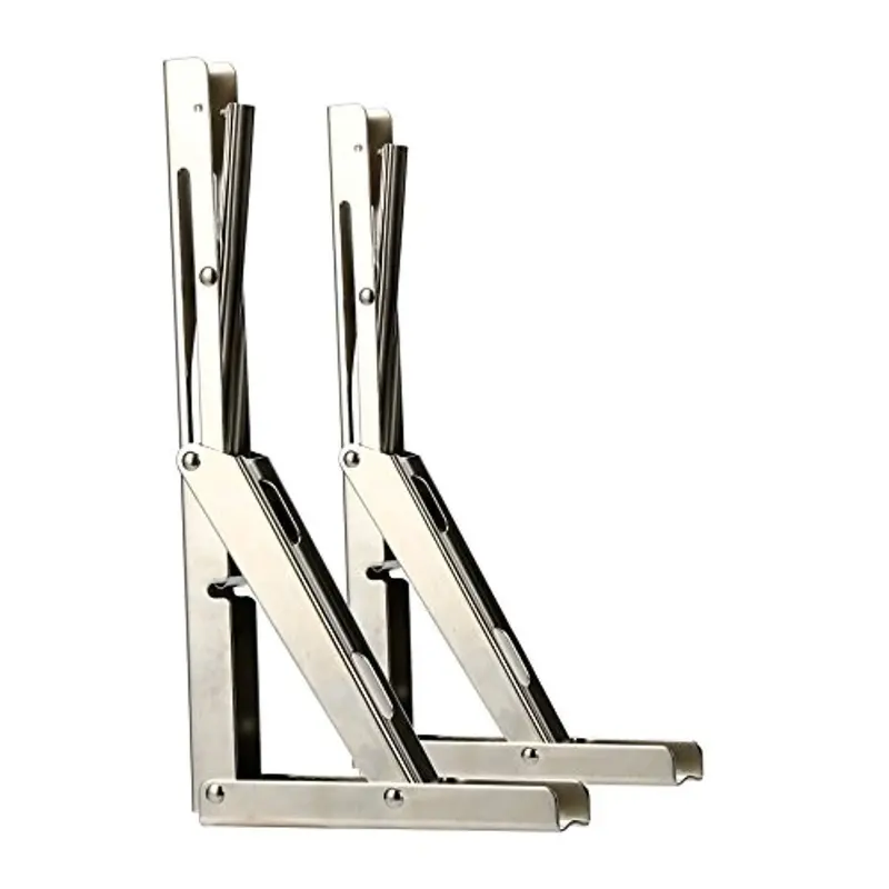 Amarine-Made Heavy-Duty Folding Shelf Brackets – 2-Pack Stainless Steel Supports With 660 Lb Load Capacity 1