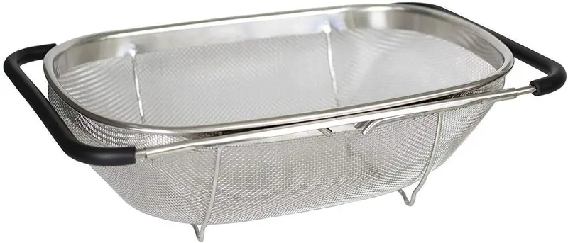 Artigee Over-The-Sink Stainless Steel Colander – Expandable Rubber-Grip Oval Strainer For Fruits, Veggies & Dishwasher-Safe Use 1