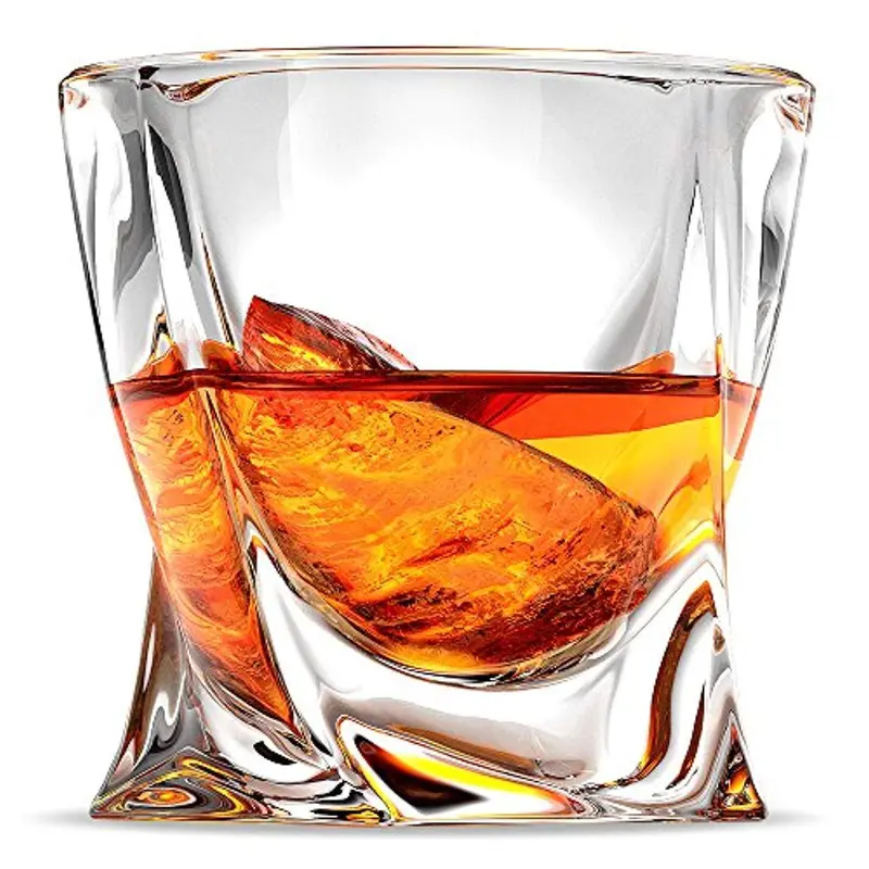 Ashcroft Twist Whiskey Tumblers – Set Of 2 Elegant Scotch Glasses, Dishwasher-Safe & Ultra-Clear Glass Bourbon Drinkware 1