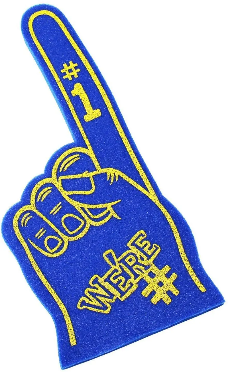 Astek 18" Foam 'We'Re Number 1' Cheer Hand – Team-Color Customizable Pompom For Fan Support And School Spirit 1