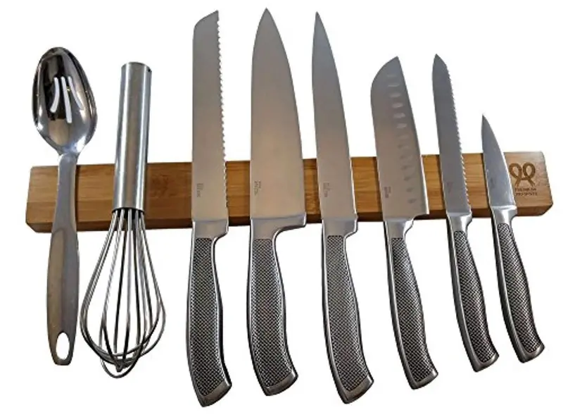 Bamboo Magnetic Knife Strip – Eco-Friendly 17-Inch Wall-Mounted Holder With Gift Packaging 1