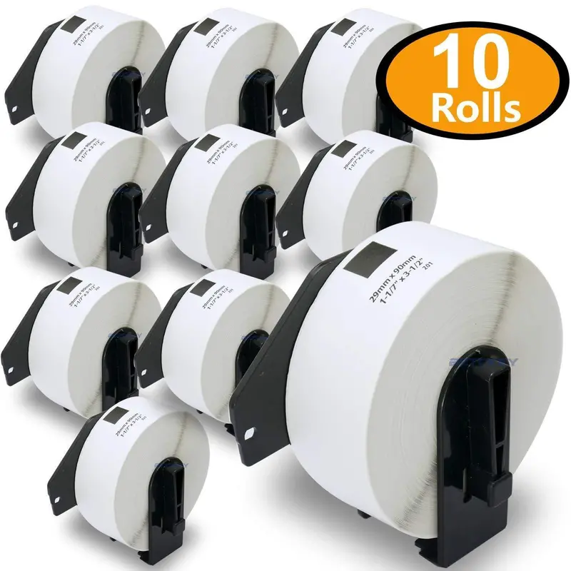 Betckey 10-Pack Brother Dk-1201 Compatible Labels – 1-1/7" × 3-1/2" Standard Address Labels, 4000 Total With Refillable Frame 2