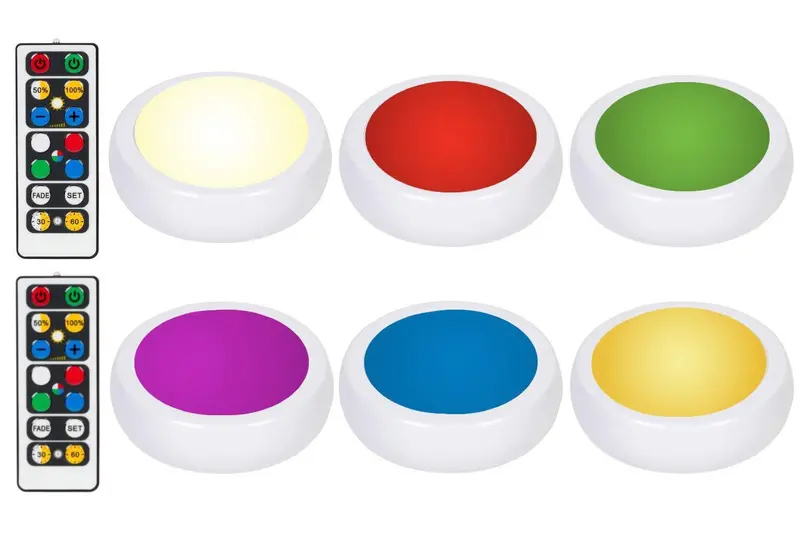 Brilliant Evolution Led Puck Lights (6-Pack) – Wireless, Color-Changing Battery-Powered Under-Cabinet & Closet Lighting 1