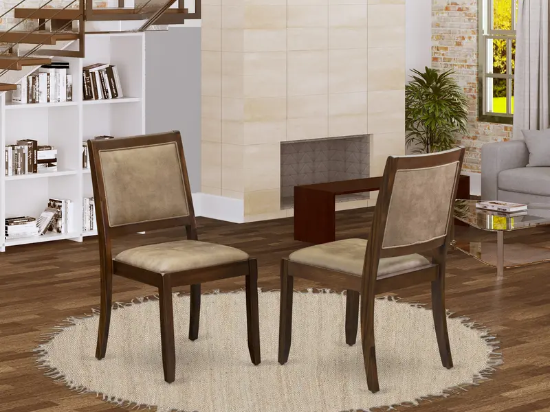 Brown Textured Faux Leather Dining Chair – Soft-Touch Upholstery & Supportive Backrest 1