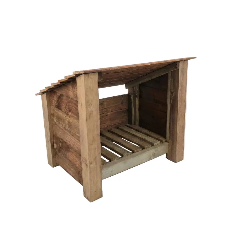 Brown Wooden Outdoor Shoe And Log Storage Box – 79X66X54Cm 1