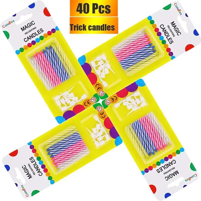 Bwealthest Magic Relighting Birthday Candles – 40-Piece Trick Candle Set For Parties & Celebrations 1