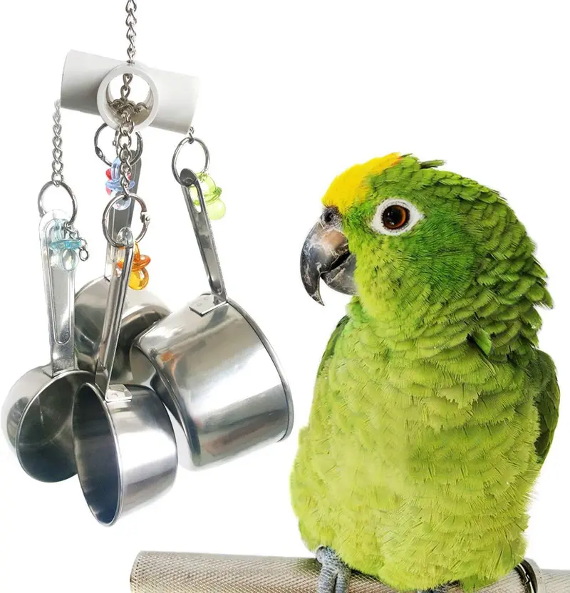 Bwogue 5-Piece Parrot Toy Set – Hanging Bells, Hammock & Swing For Small To Medium Birds 1