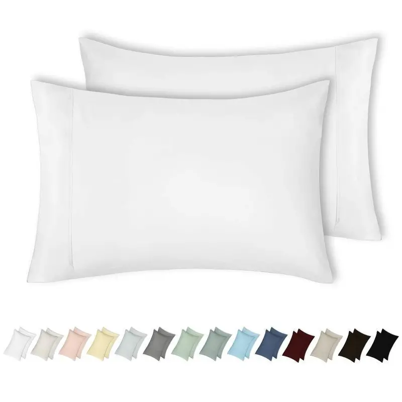 California Design Den 400-Thread-Count Cotton Pillowcases – Ivory Sateen Standard Set Of 2, Made From Long-Staple Combed Cotton 1