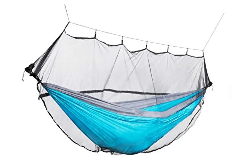 Camping Hammock Mosquito Net – Lightweight Breathable Bug Tent With Paracord Straps & Compression Stuff Sack 1
