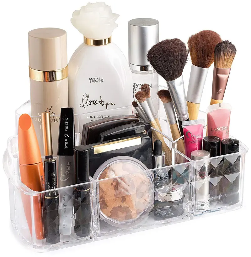 Clear Acrylic Cosmetic Organizer – Vanity Or Bathroom Storage For Makeup, Jewelry & Hair Accessories With See-Through Design 1