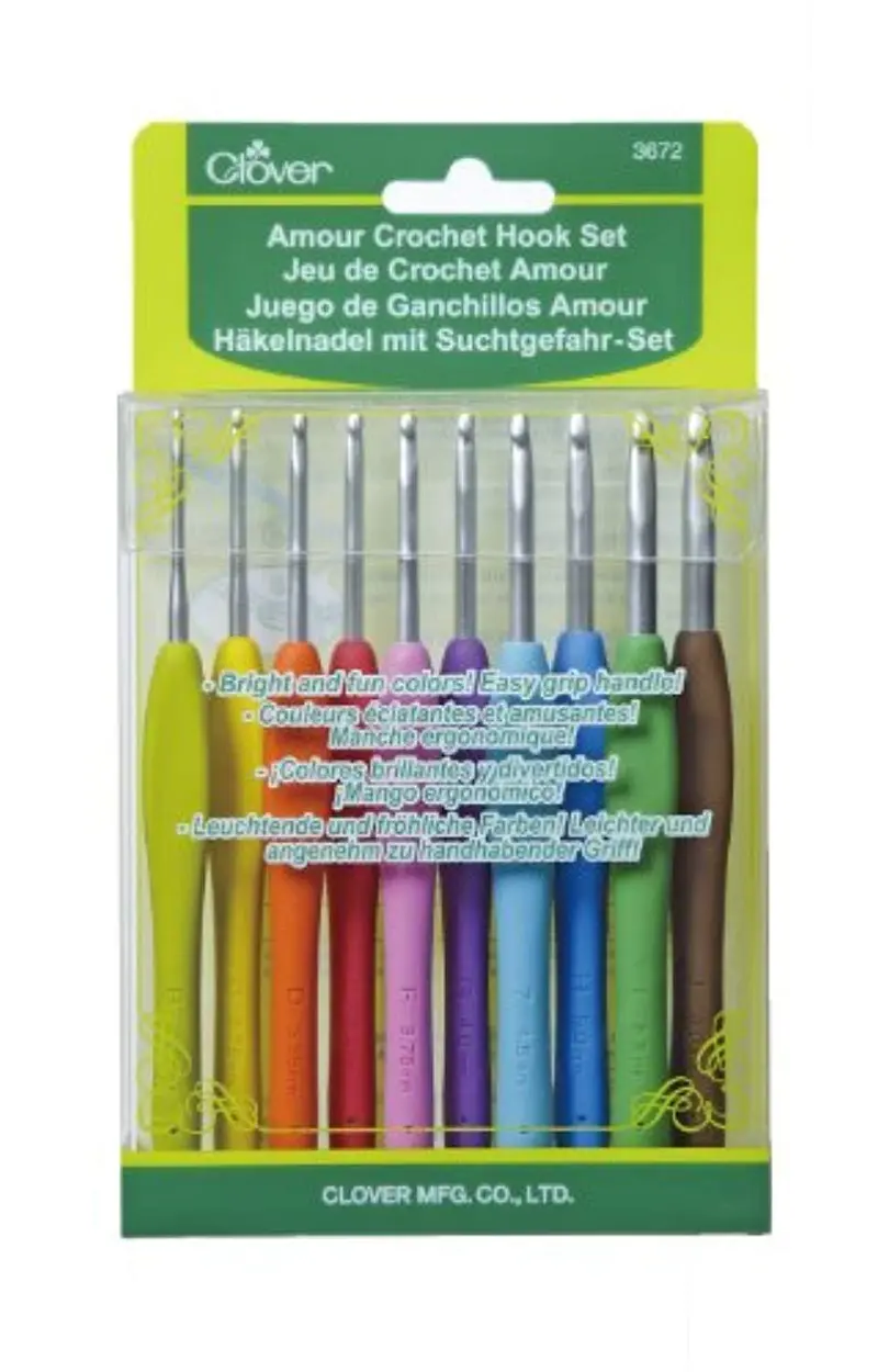 Clover Amour Crochet Hook Set – Ergonomic 10-Piece Collection In Multiple Sizes 1