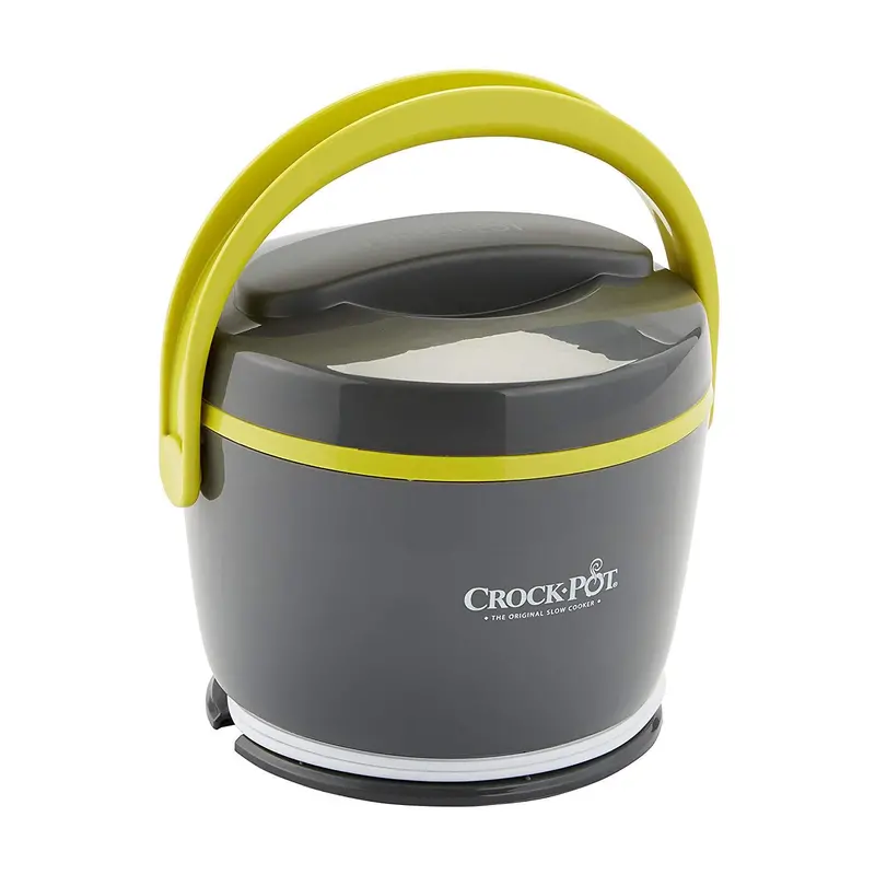 Crock-Pot Lunch Crock Portable Food Warmer – Grey & Lime Two-Tone Thermal Lunch Container 1