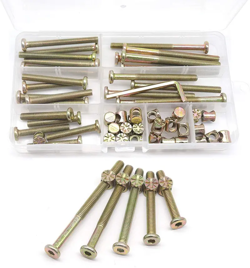 Cseao Baby Bed Crib Hardware Kit – 25-Piece M6 Socket Cap Screw & Barrel Nut Set (40Mm–80Mm) 1