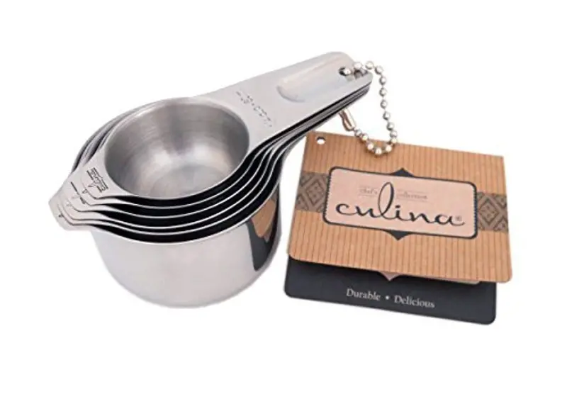 Culina Stainless Steel Measuring Cup Set – 6-Piece Stackable, Dishwasher-Safe Graduated Cups 1