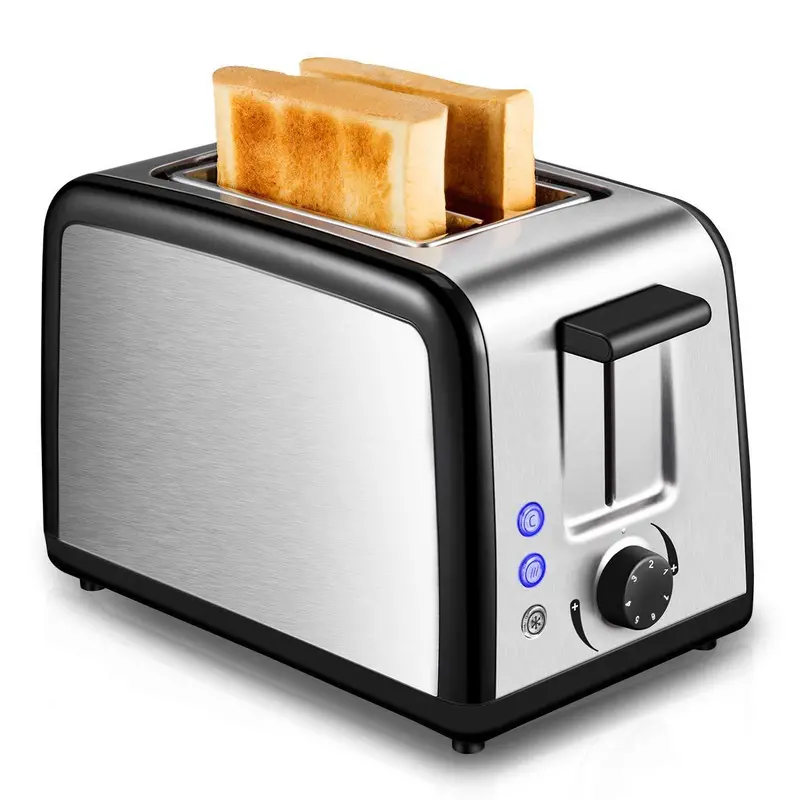 Cusinaid 2-Slice Stainless Steel Toaster – Brushed Finish With Warming Rack, Defrost, Reheat & Removable Crumb Tray 1