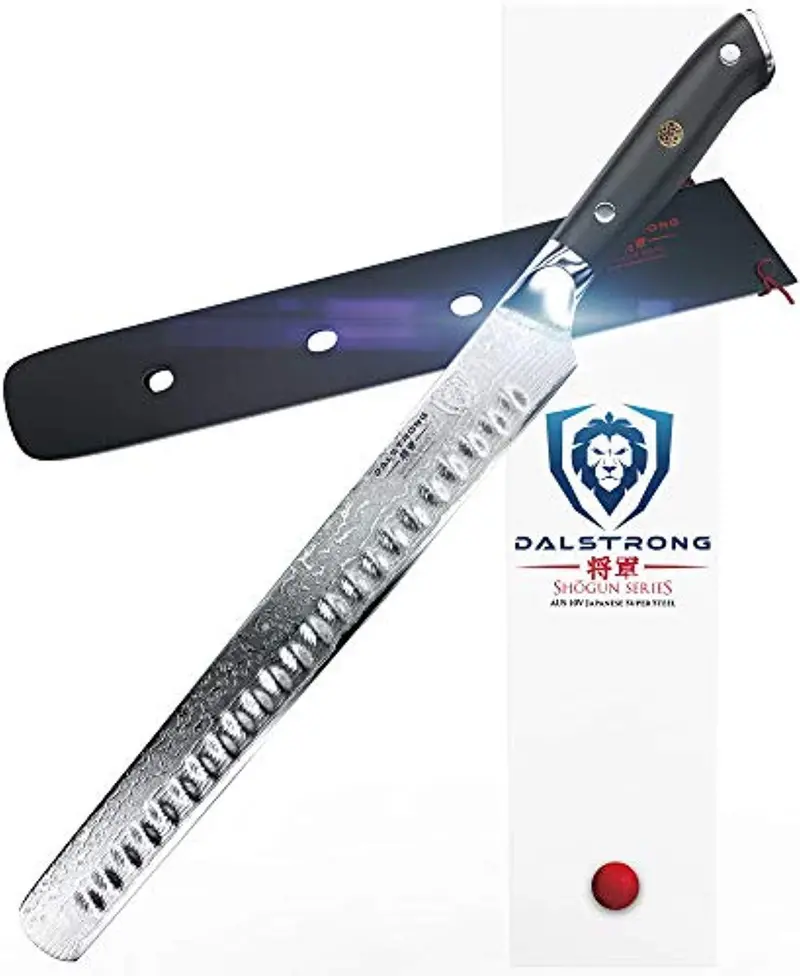 Dalstrong Shogun Series 12" Carving Knife – Vacuum-Treated Aus-10V Steel With Granton Edge & Protective Sheath 1
