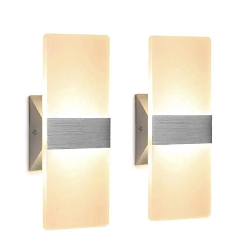 Dasinko Modern Led Wall Sconces – 2-Pack Warm White Acrylic Mounted Lighting Fixtures 1