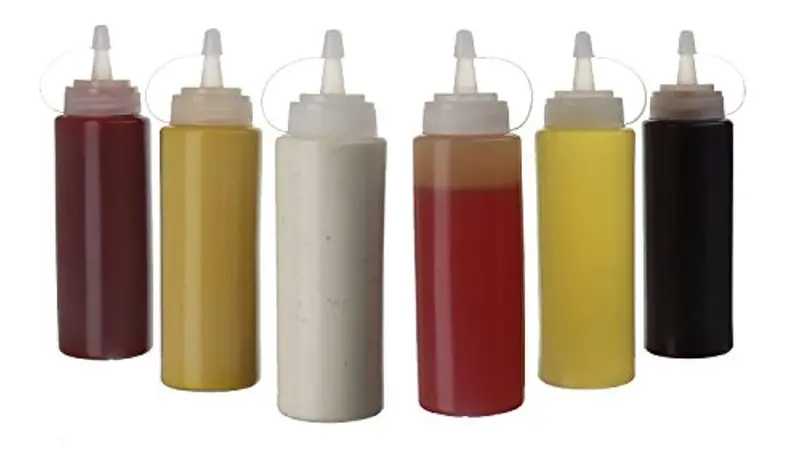 Decony 6-Pack Clear Bpa-Free Condiment Bottles – 8Oz Squeeze Dispensers With Twist Caps & Precision Nozzles For Sauces, Oils & Dressings 1
