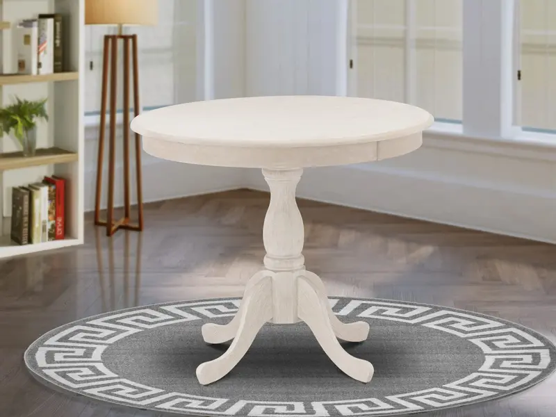 East West Furniture Amt-Abc-Tp Modern Wire-Brushed Black Round Kitchen Table With Pedestal Base 1
