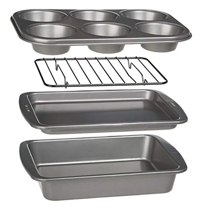 Ecolution Nonstick Toaster Oven Bakeware Set – 4-Piece Heavy-Duty Carbon Steel Collection For Baking, Roasting & Broiling 1