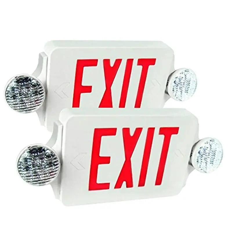 Etoplighting El2Br-2 Led Red Exit Sign Combo – Ul924/Etl-Certified Emergency Light With Battery Backup (2-Pack) 1