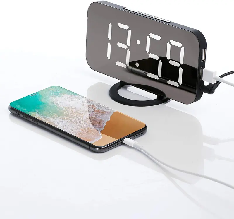 Faveo Led Alarm Clock – Bedroom Digital Clock With Dual Usb Charging, Large 6.5" Display & Night Mode 1