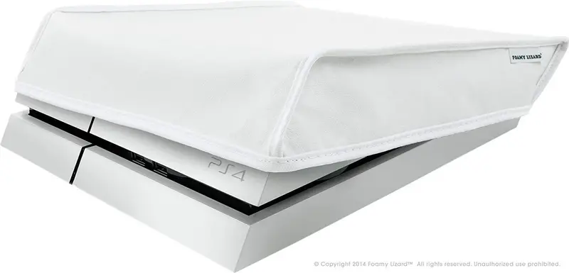 Foamy Lizard Arctic White Ps4 Dust Cover – Usa-Made Texoshield Leatherette 1