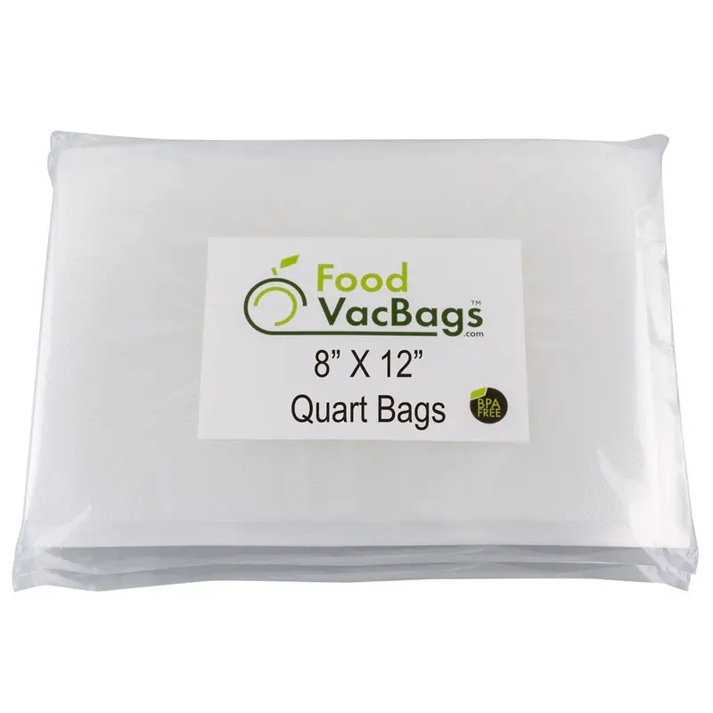 Foodvacbags Quart-Sized Vacuum Sealer Bags – 100-Pack, 8" X 12", Bpa-Free, Heavy-Duty & Sous Vide Ready 1