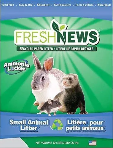 Fresh News Paper-Based Small Animal Litter – 10,000 Cm³ Absorbent, Dust-Free Bedding Alternative 1