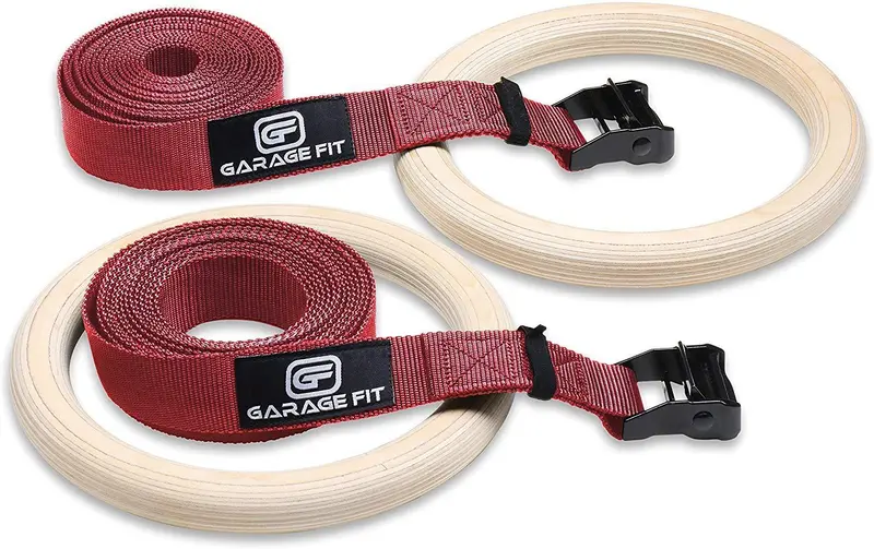 Garage Fit Solid Wood Gym Rings – Ergonomic, Load-Bearing Wooden Rings For Calisthenics, Mobility & Joint-Friendly Strength Work 1