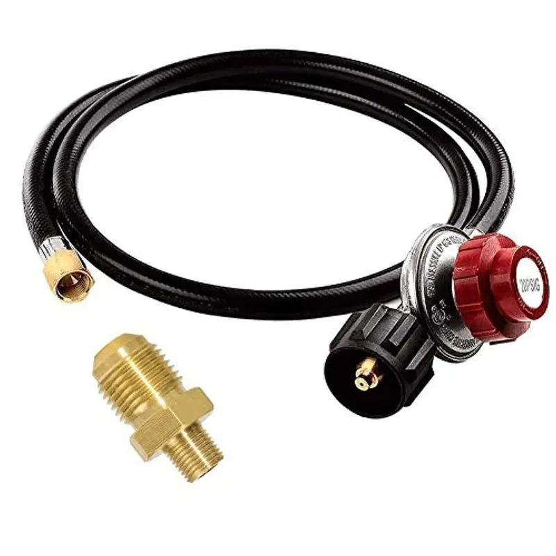 Gaspro High-Pressure Propane Regulator & Hose – 4-Foot, 20 Psi Adjustable Lp Gas Kit With Qcc1 Tank Fitting 1