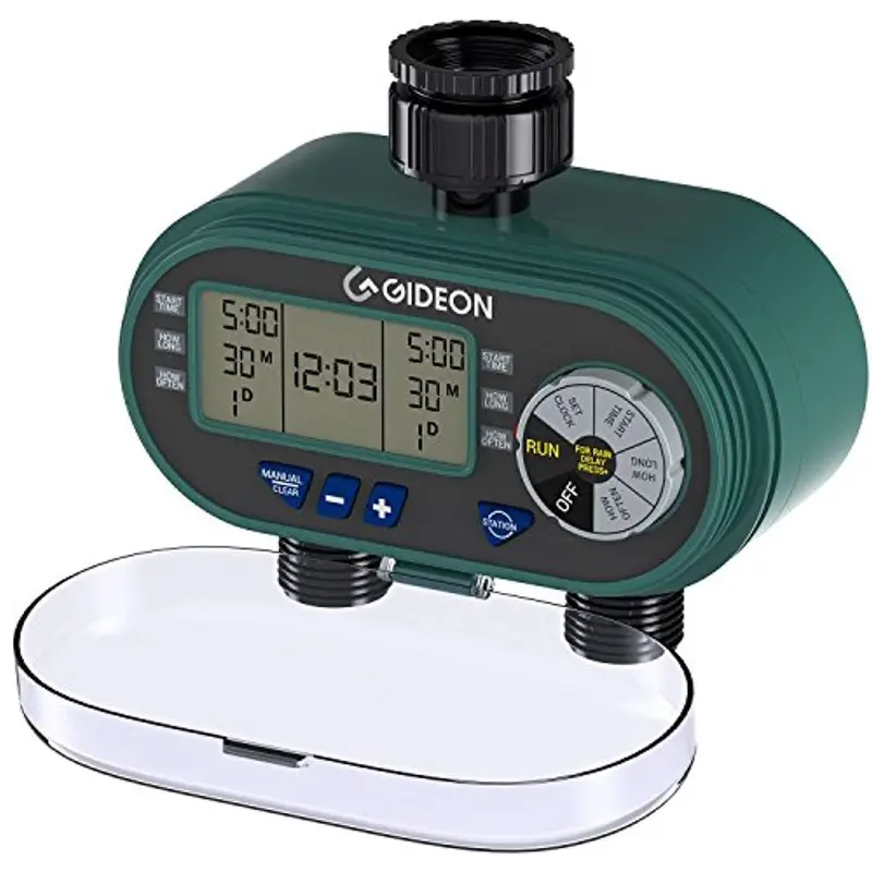 Gideon Dual-Valve Digital Hose Timer – Programmable Irrigation Controller For Sprinklers And Drip Systems With Simple Twist-On Hose Connection 1