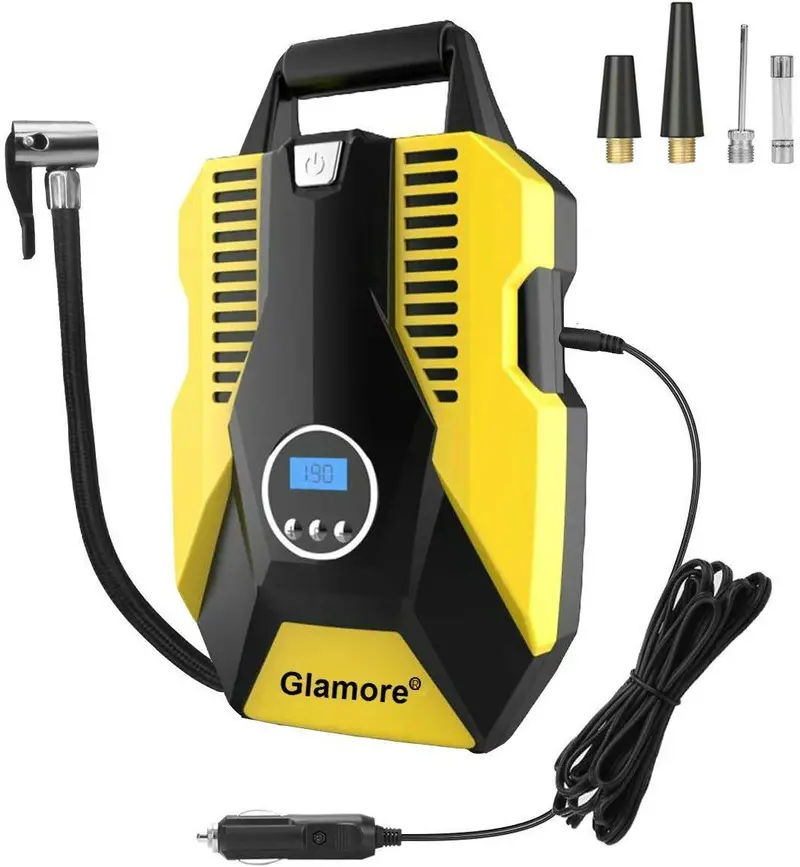 Glamore 12V Digital Tire Inflator – 150 Psi Portable Air Compressor With Emergency Flashlight 1