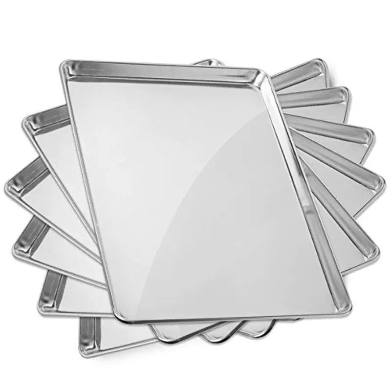 Gridmann Commercial Aluminum Cookie Sheet – Full-Size 18" X 26" Baking Tray, Nsf-Certified, Pack Of 6 For High-Volume Kitchens 1