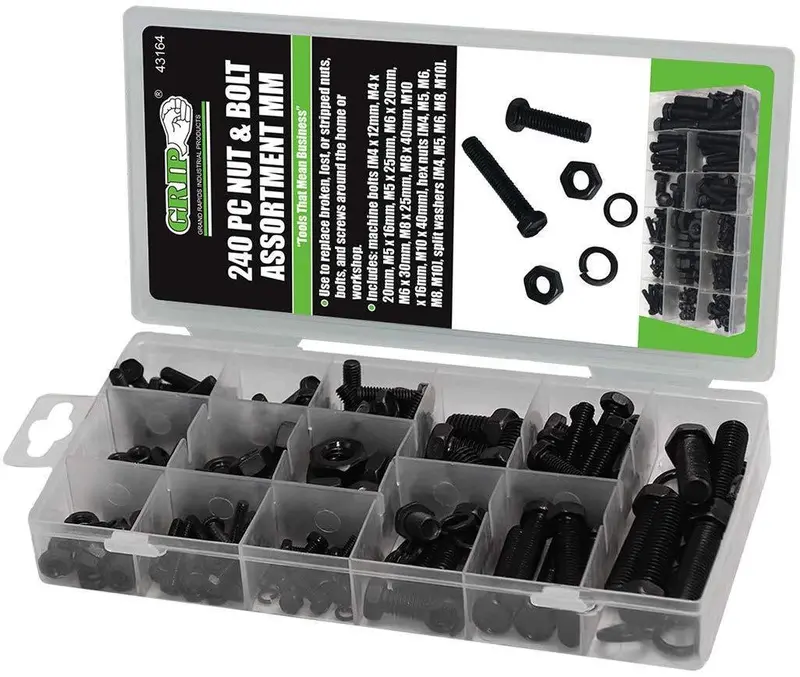 Grip 240-Piece Metric Nut And Bolt Organizer Kit – Comprehensive Fastener Collection 1