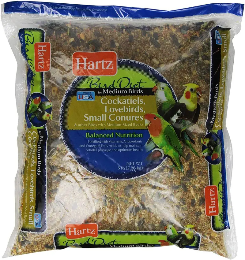 Hartz Medium Bird Food – 5 Lb Nutrient-Dense Blend For Cockatiels & Lovebirds 1