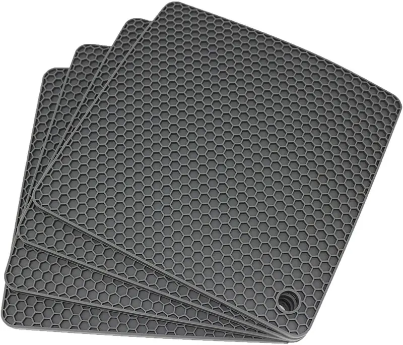 Heat-Resistant Silicone Trivet Set – 4-Pack Flexible, Dishwasher-Safe Insulating Mats For Pots, Jars & Hot Dishes 1