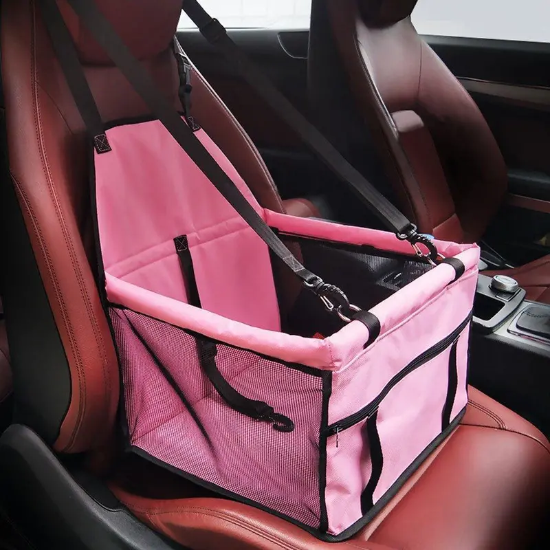 Hippih Collapsible Pet Car Seat Booster – Portable Cat & Small Dog Carrier With Safety Leash & Zippered Pocket 3
