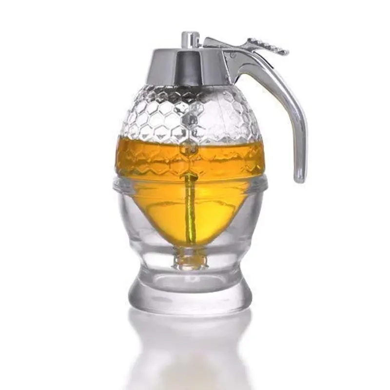 Hunnibi Drip-Free Glass Honey Dispenser With Stopper – Easy-Refill Honey Server For Jars 1