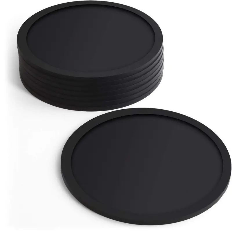 Igadgitz Silicone Coasters – Non-Slip, Bpa-Free Round Cup Mats (8-Pack) For Hot/Cold Drinks, Home & Office Use 1