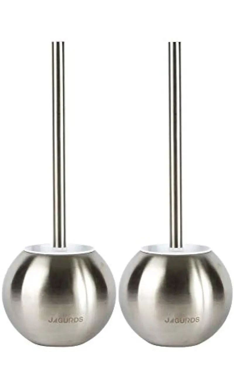 Jagurds Stainless Steel Toilet Brush & Holder Set – Heavy-Duty Bowl Cleaner With Ergonomic Scrubbing Design 1