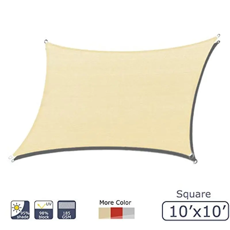Kanagawa Rectangular Sun Shade Sail – 7' X 13', Uv-Blocking Sand/Rust Red Fabric For Pergolas & Backyards 1